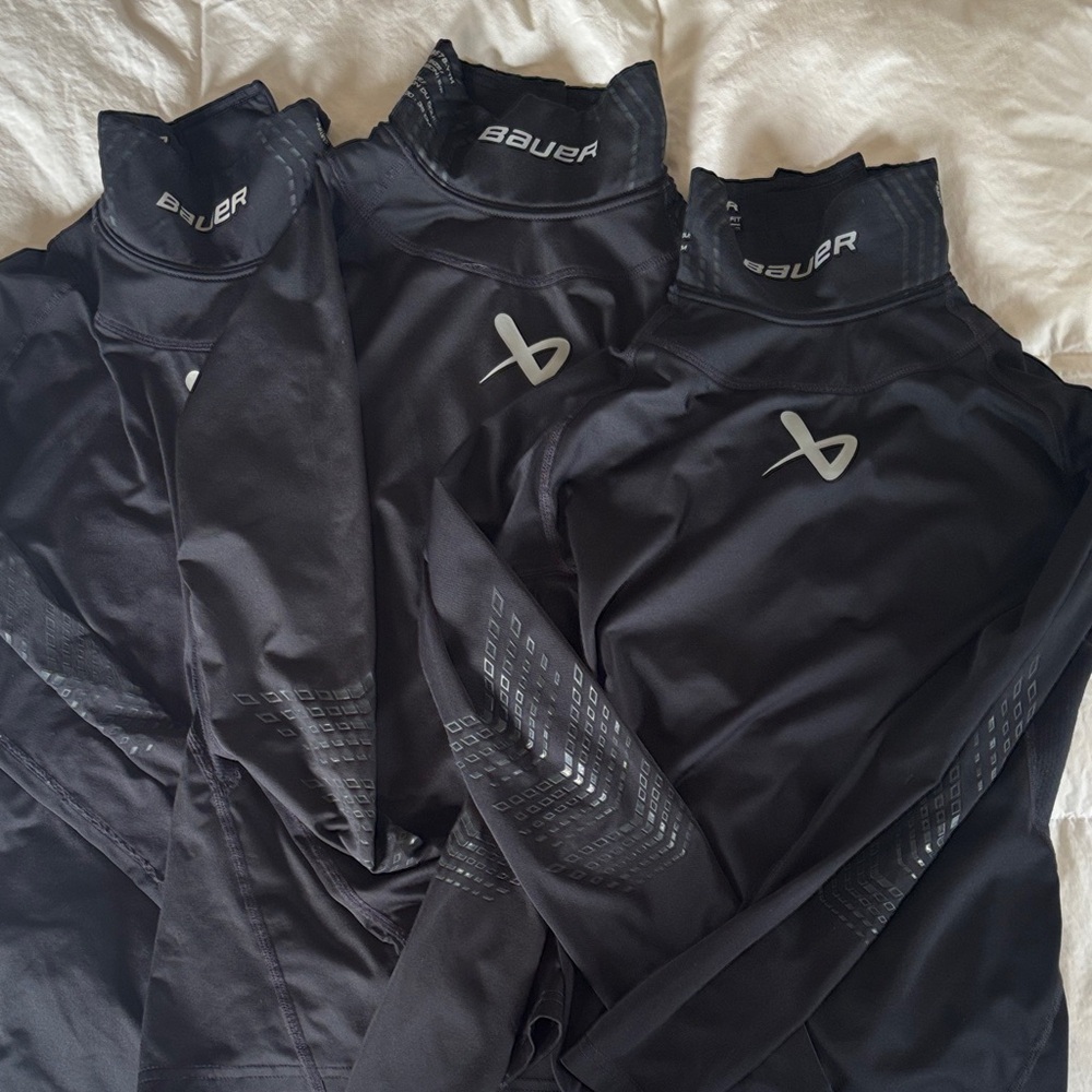 Bauer Black Performance Mock Neck Base Layer
